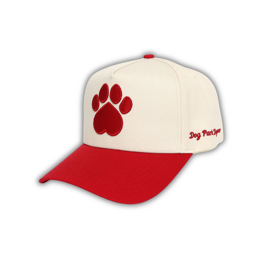 Dog Lover Logo Hat | Cream & Red