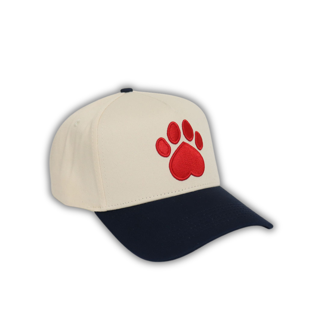 Dog Lover Logo Hat | Cream, Navy & Red