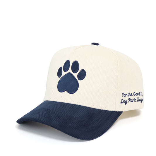 Dog Lover Corduroy Hat | Cream & Navy