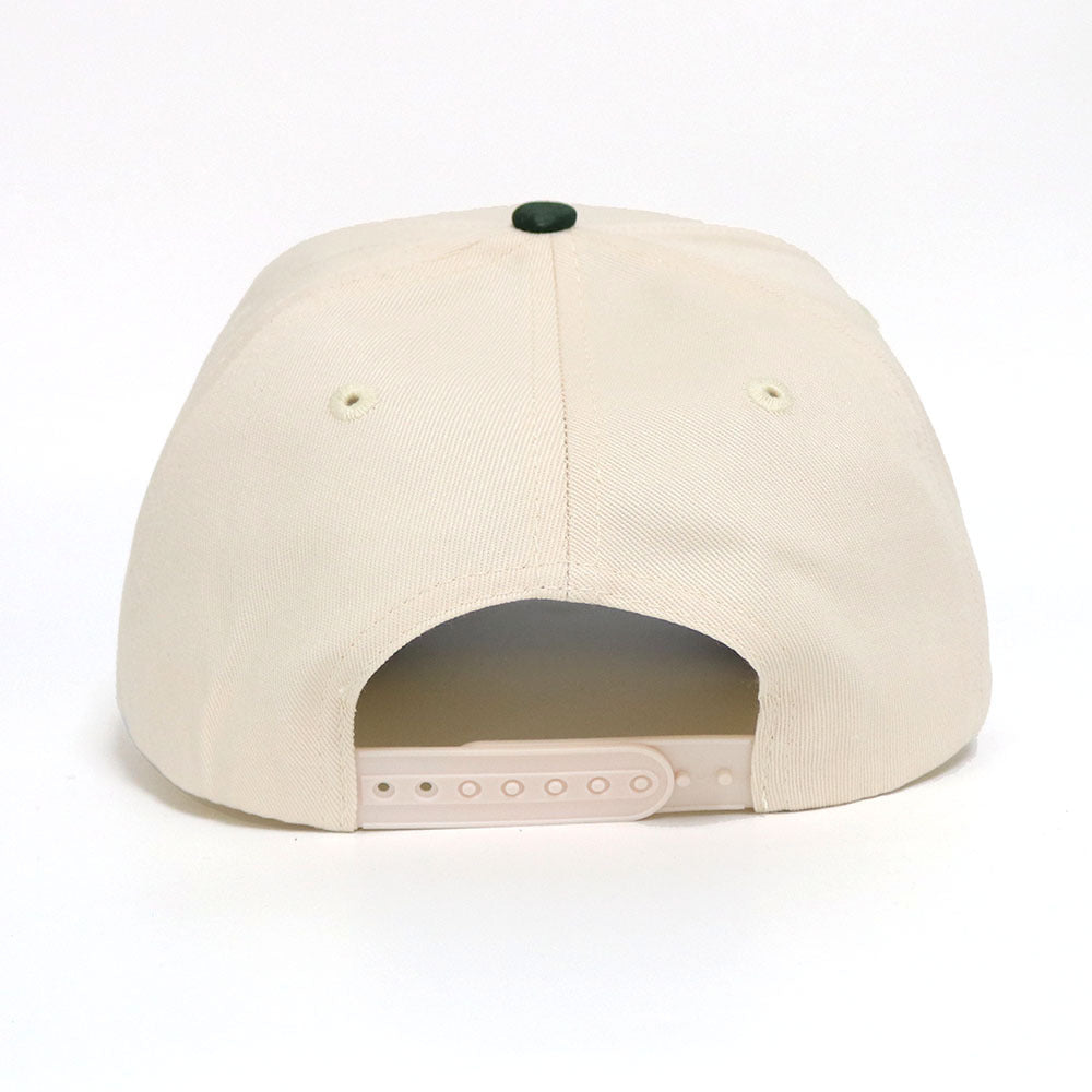 Cursive Logo Hat | Cream & Green