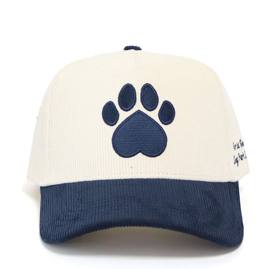 Dog Lover Corduroy Hat | Cream & Navy