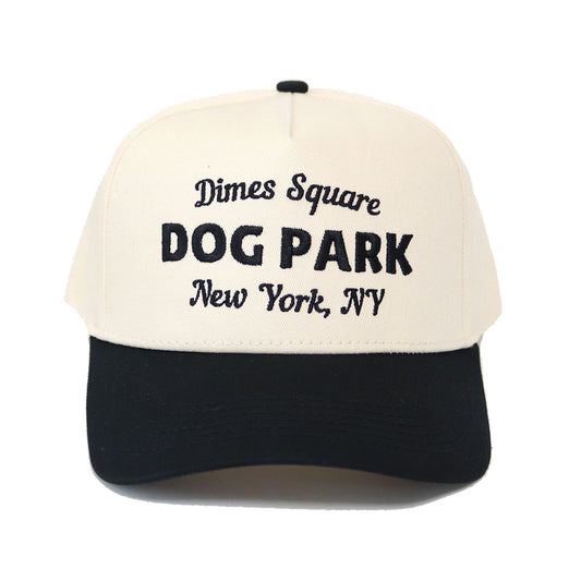 Dimes Square Dog Park Hat | Cream & Black